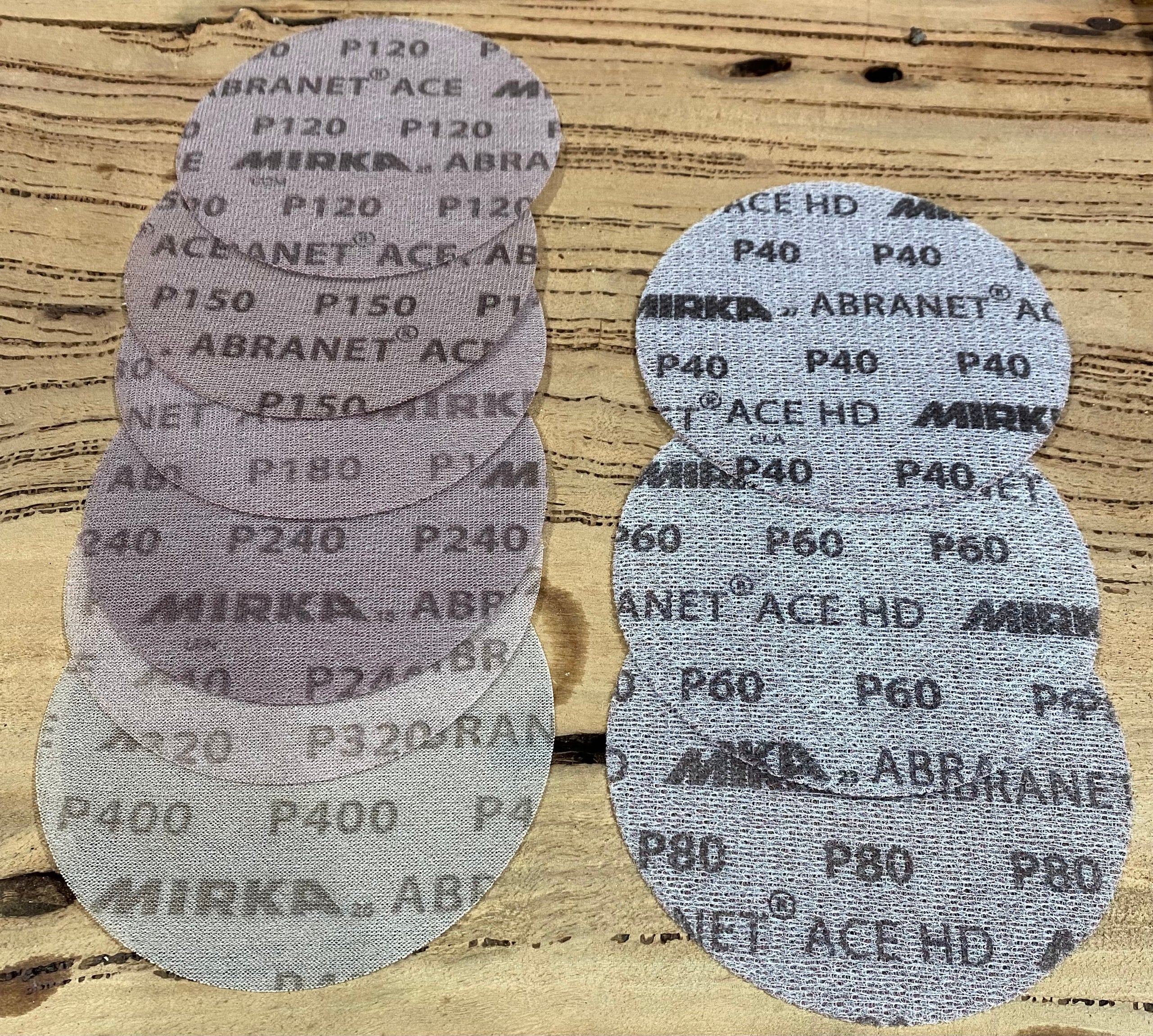 Mirka Abranet Ace Disques Abrasifs Filet 150mm Grain P80 - Lot De 50 - Ponçage Sans Poussière Pour Surfaces Dures